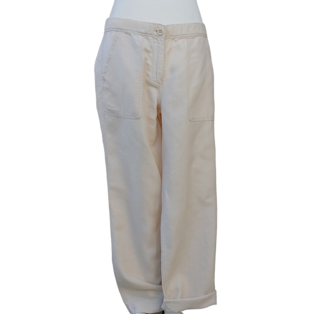 J. Crew Linen Cotton Blend Casual Pants in Cream size Women's 6